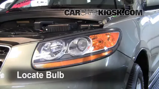 2009 Hyundai Santa Fe Limited 3.3L V6 Éclairage Feux de route (remplacer l'ampoule)